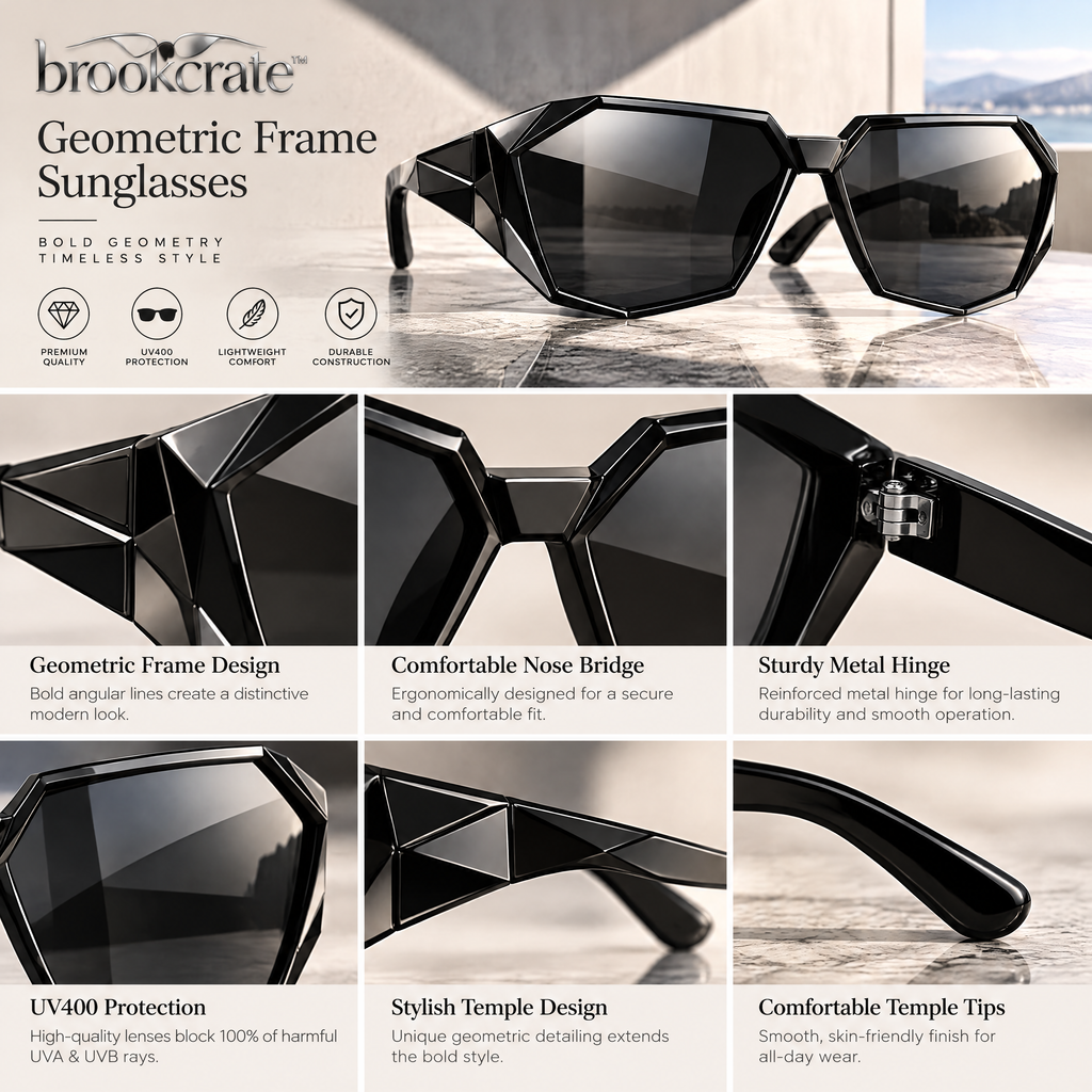 Geometric Frame Sunglasses